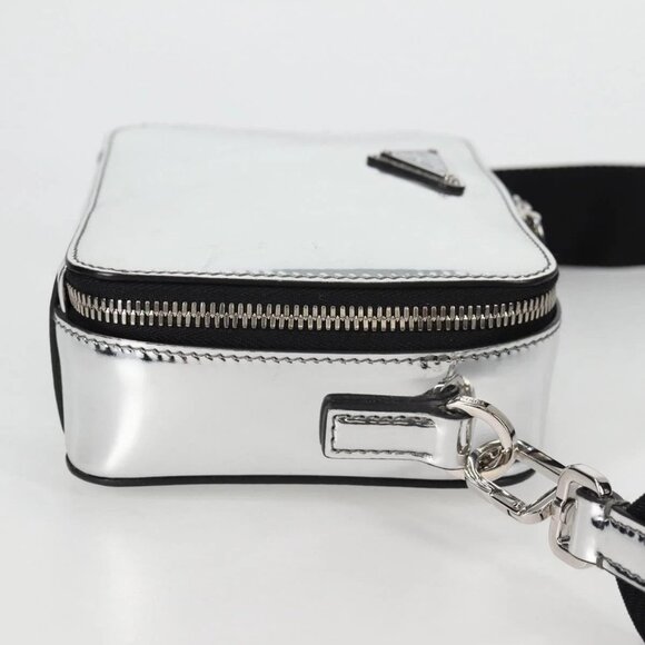 PRADA Shoulder Bag Leather Silver 2VH070 Auth 142285M - Picture 6 of 16